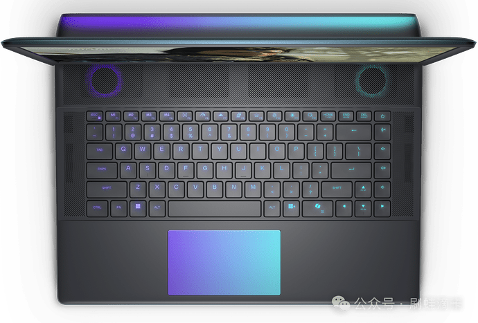 View top-down Alienware 16 Area-51 Gaming Laptop