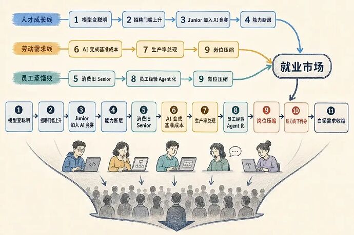 AI 就业冲击的完整传导链
